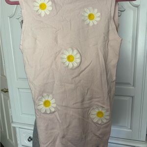 Floral Embroidered Pink Tank Top